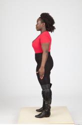 Whole Body Woman Black Casual Chubby Studio photo references